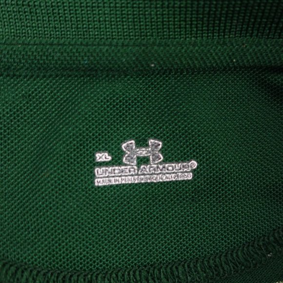 Under Armour Shirt Mens‎ Size 2XL Striped Polo Sports Golf Green Stretch Logo - Picture 10 of 12